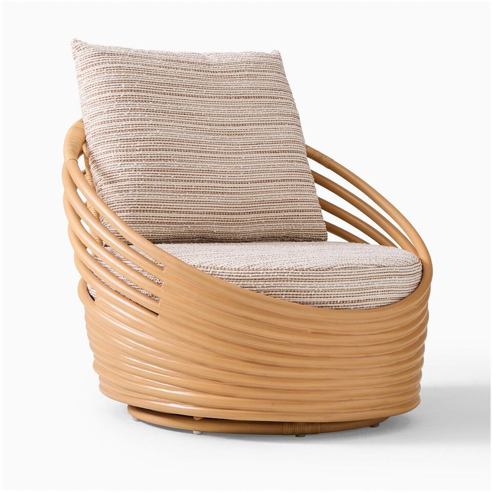 Minetta Rattan Swivel Chair - West Elm Australia
